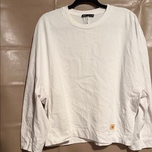 Zara Off-White Crew Neck Sweatshirt